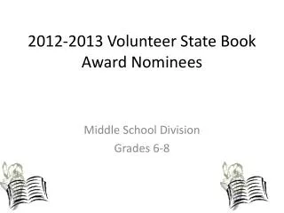 2012-2013 Volunteer State Book Award Nominees