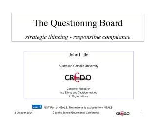 The Questioning Board strategic thinking - responsible compliance