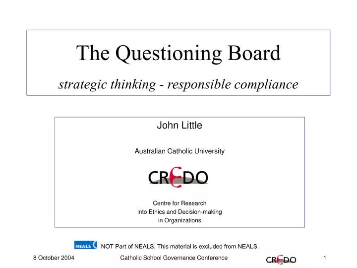 the questioning board strategic thinking responsible compliance
