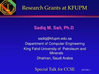 Research Grants at KFUPM