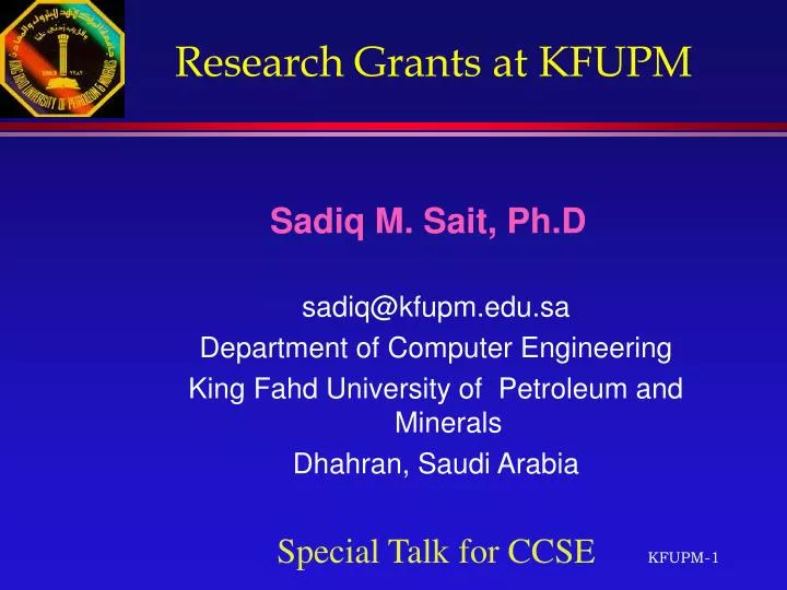 research grants at kfupm