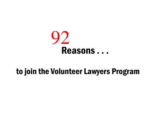 to join the Volunteer Lawyers Program