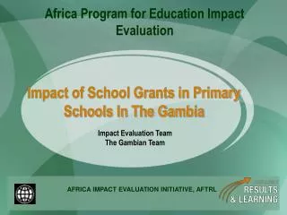Impact of School Grants in Primary Schools In The Gambia