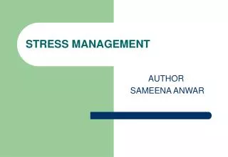 stress management