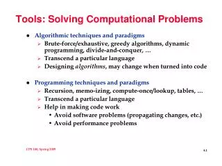 Tools: Solving Computational Problems