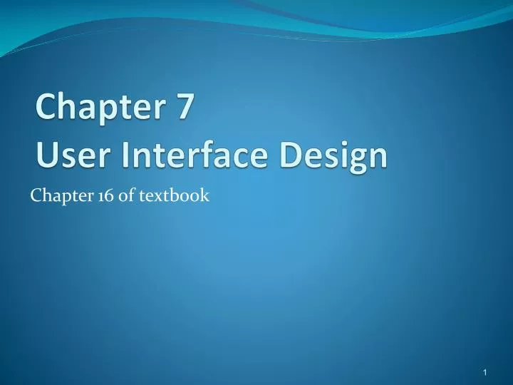 chapter 7 user interface design