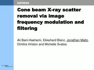 Cone beam X-ray scatter removal via image frequency modulation and filtering