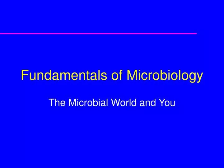 fundamentals of microbiology