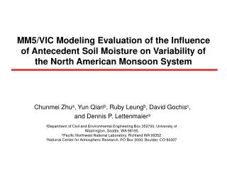 MM5/VIC Modeling Evaluation of the Influence of Antecedent Soil Moisture on Variability of the North American Monsoon Sy