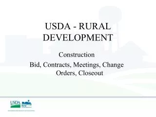 USDA - RURAL DEVELOPMENT