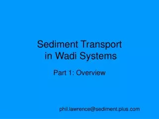 Sediment Transport in Wadi Systems
