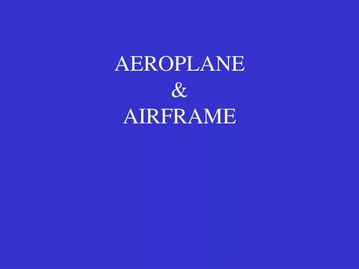aeroplane airframe