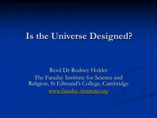 Is the Universe Designed?