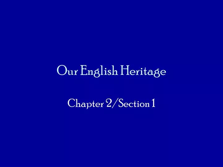 our english heritage