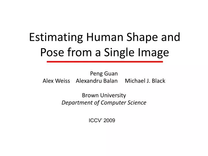 estimating human shape and pose from a single image