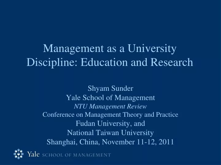 management as a university discipline education and research