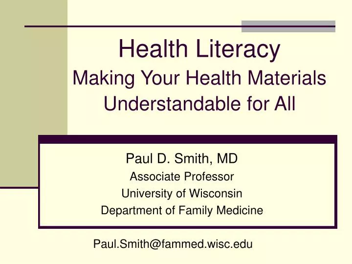 health literacy making your health materials understandable for all