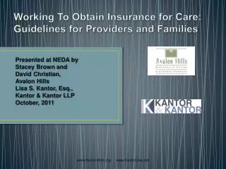 Working To Obtain Insurance for Care: Guidelines for Providers and Families