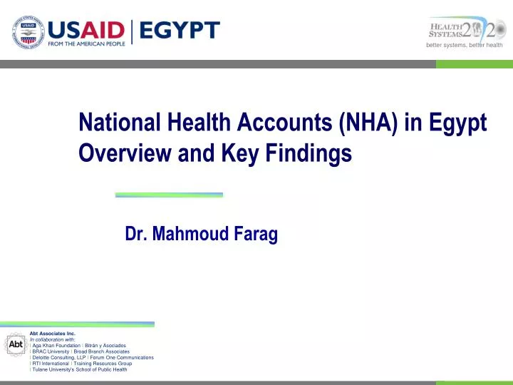 national health accounts nha in egypt overview and key findings
