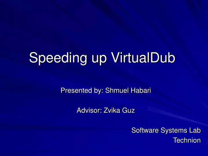 speeding up virtualdub