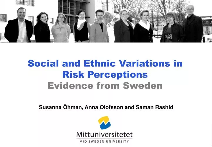 social and ethnic variations in risk perceptions evidence from sweden
