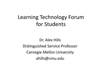 Learning Technology Forum for Students