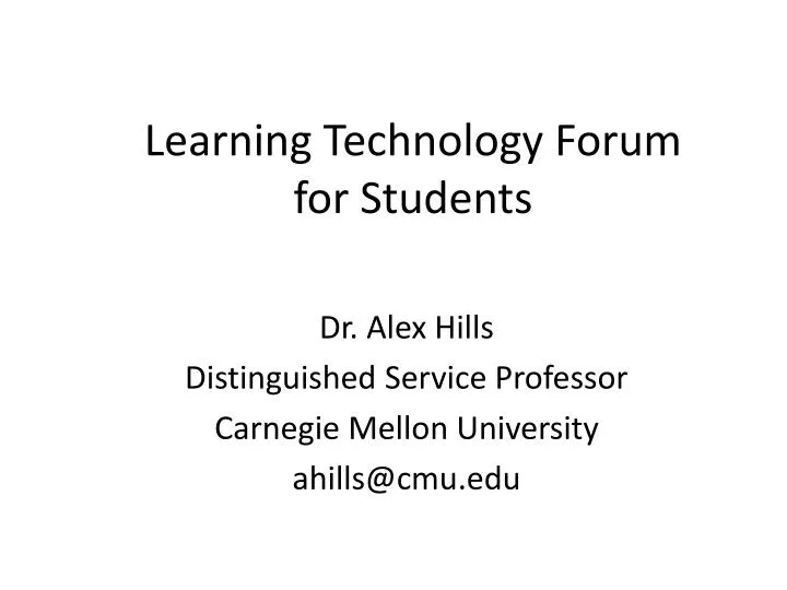 learning technology forum for students