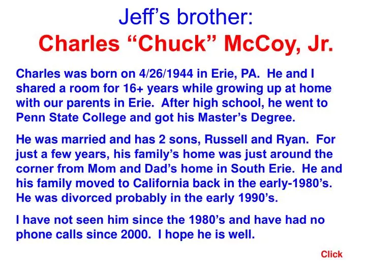 jeff s brother charles chuck mccoy jr