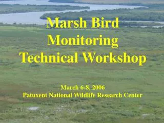Marsh Bird Monitoring Technical Workshop March 6-8, 2006 Patuxent National Wildlife Research Center