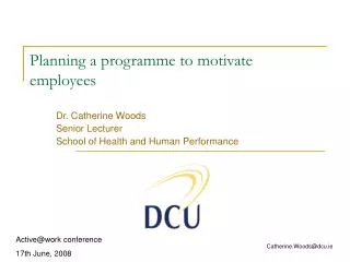 Planning a programme to motivate employees
