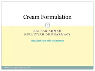 Cream Formulation
