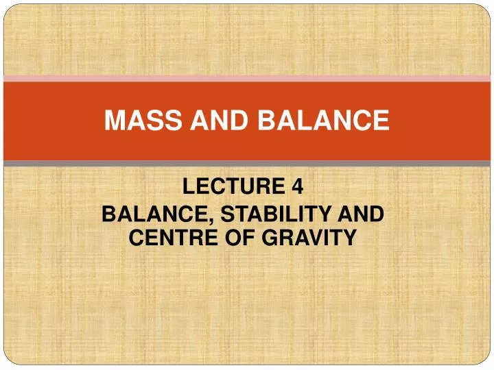 mass and balance