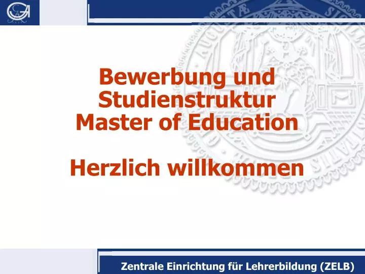 bewerbung und studienstruktur master of education herzlich willkommen