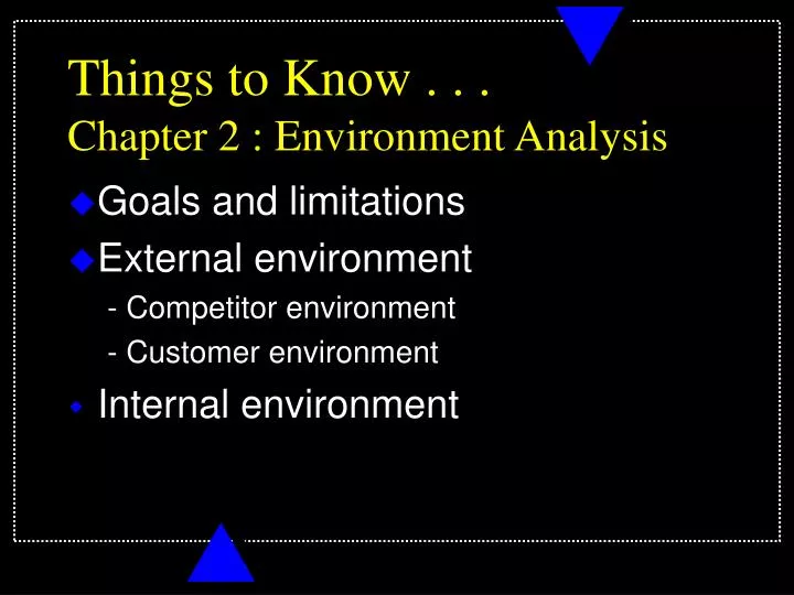 things to know chapter 2 environment analysis