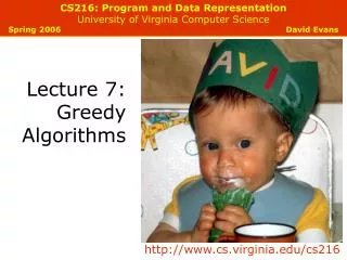 CS216: Program and Data Representation University of Virginia Computer Science Spring 2006 David Evans