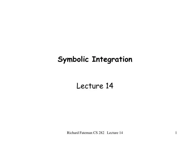 symbolic integration
