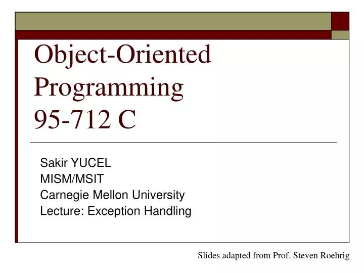 object oriented programming 95 712 c