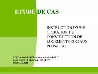 ETUDE DE CAS