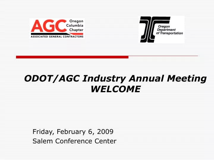 odot agc industry annual meeting welcome