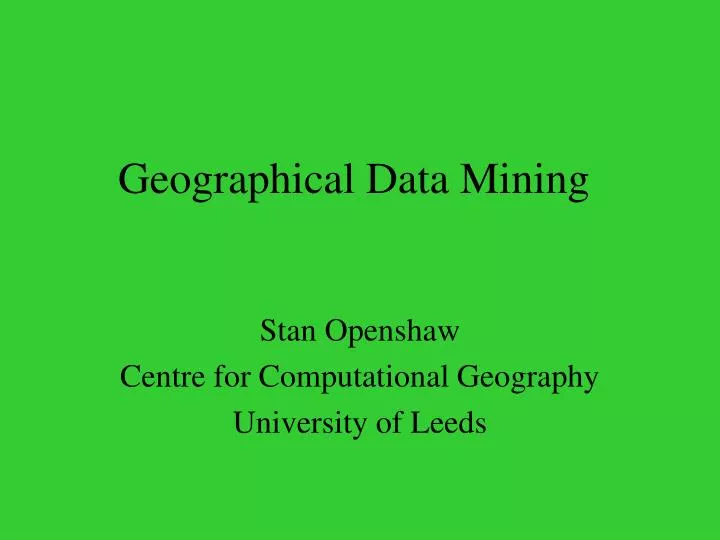 geographical data mining