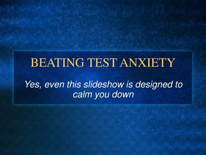beating test anxiety