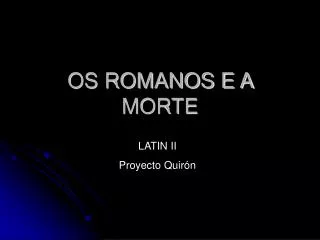 os romanos e a morte
