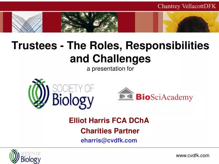 trustees the roles responsibilities and challenges a presentation for