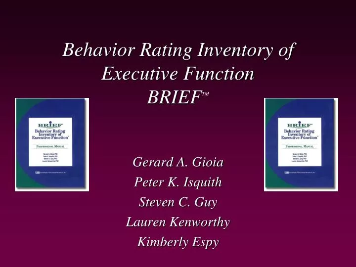 behavior rating inventory of executive function brief tm
