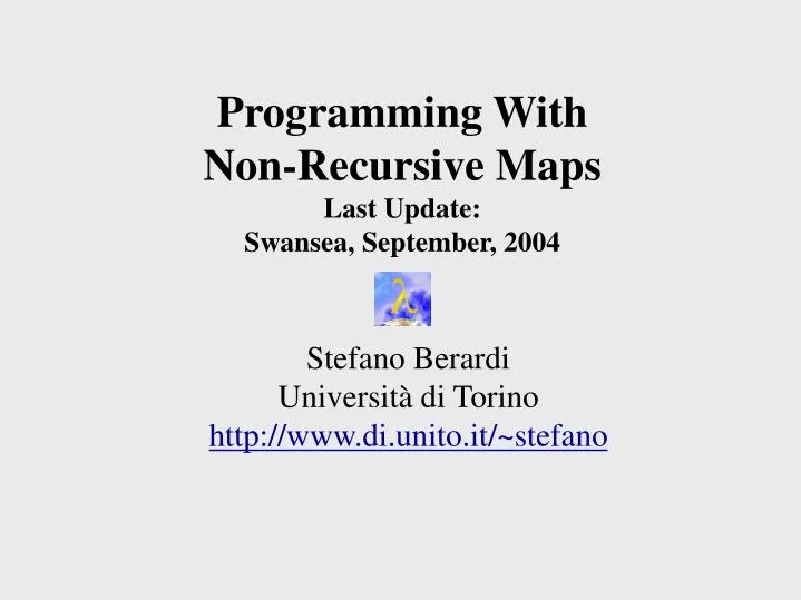 programming with non recursive maps last update swansea september 2004