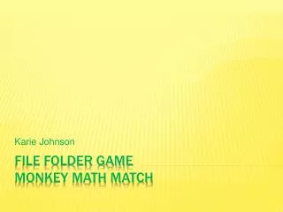 File Folder Game Monkey math match