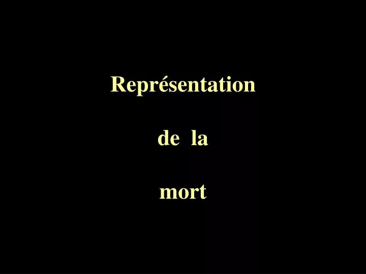 repr sentation de la mort