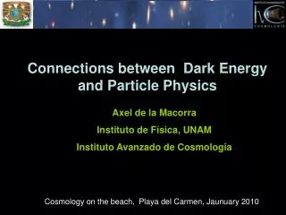 Connections between Dark Energy and Particle Physics