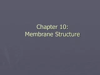 Chapter 10: Membrane Structure