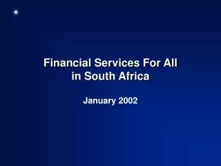 Financial Services For All in South Africa